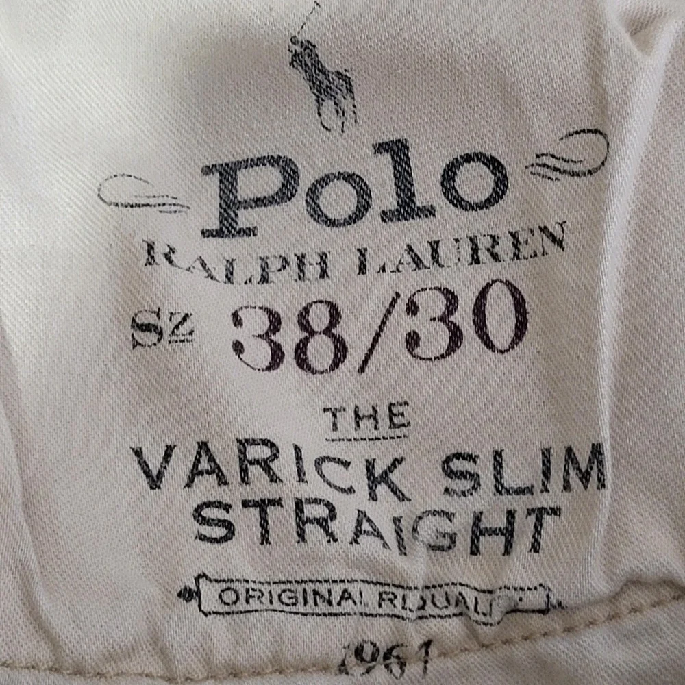 Polo Ralph Lauren Varick Slim Straight Pants Mens 38x30 Tan Khaki Chinos Stretch